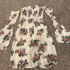 Strapless floral dress